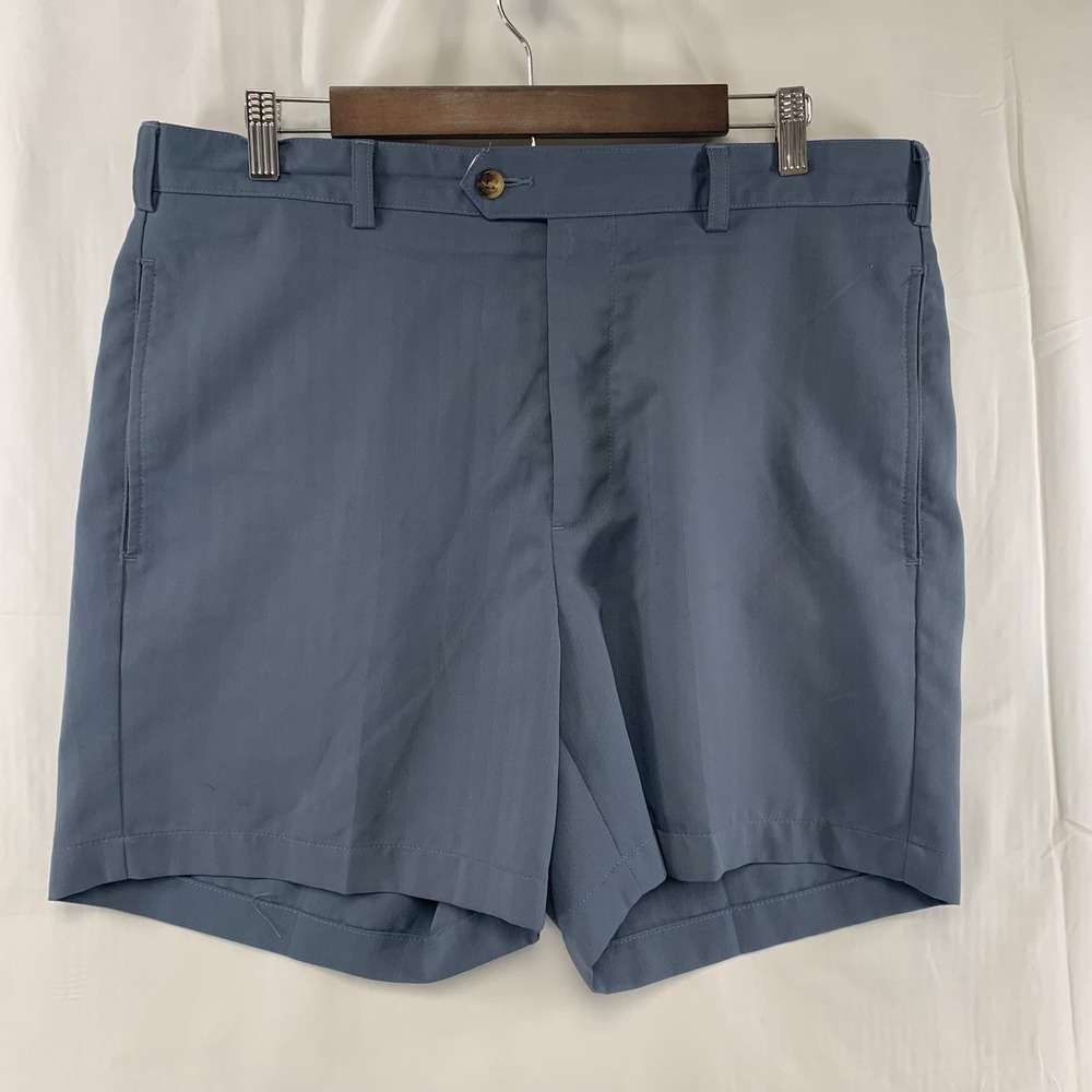 Donald Ross Golf Shorts Mens 36 Blue Herringbone Tech Performance